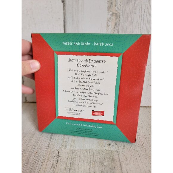 Hallmark mother-daughter give one keep one heart ornament Xmas vintage - Picture 6 of 6